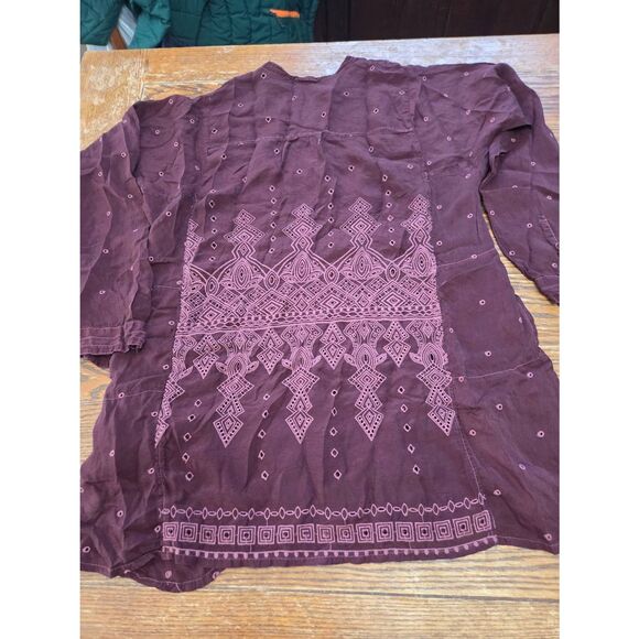 Johnny Was purple cupra rayon tunic blouse - Picture 4 of 4